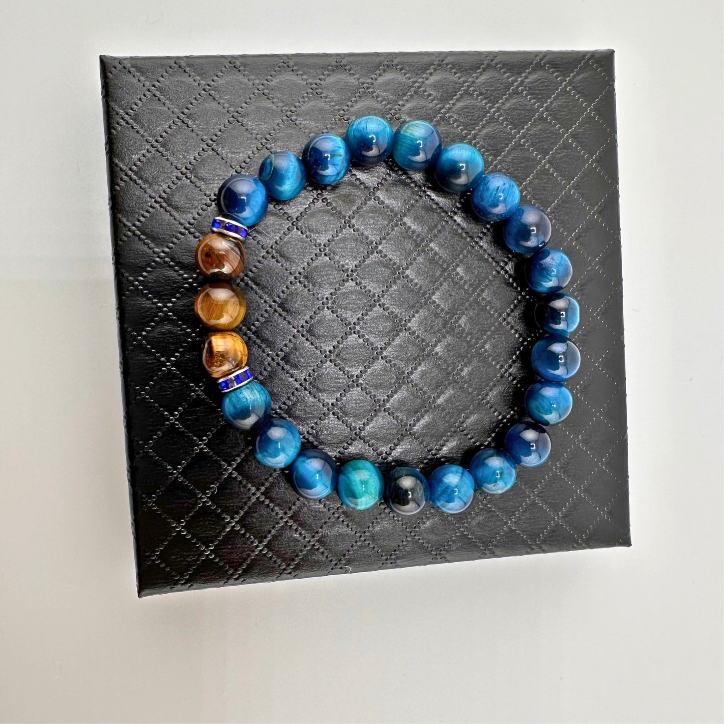 Blue and Brown Tiger Eyes Bracelet