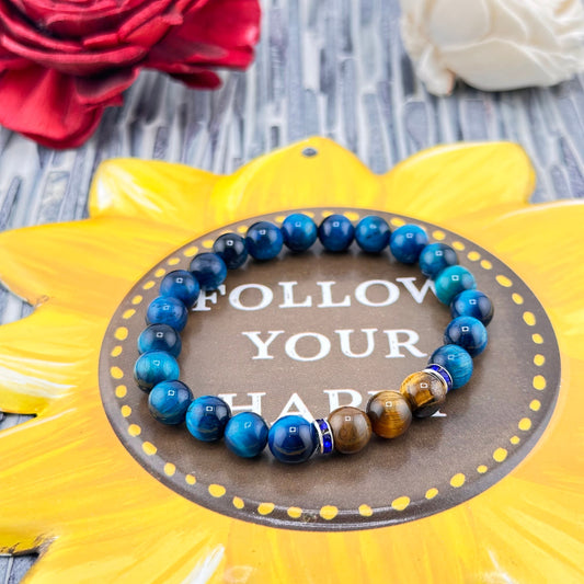 Blue and Brown Tiger Eyes Bracelet