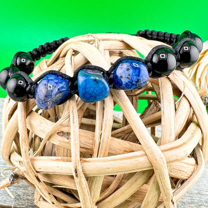 Agate and Rustics Stones Bracelet, Adjustable, Various Colors. Calmness, Communication, and Soothing Energies, Serenity and Relaxation