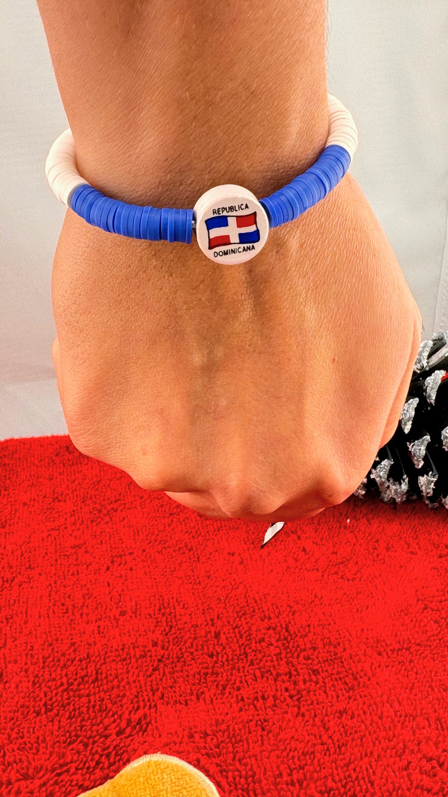 Dominican Republic Flag Bracelet, Adjustable