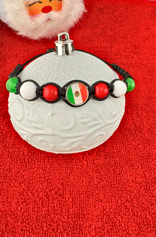 Mexico Flag Bracelet, Adjustable, Various Colors