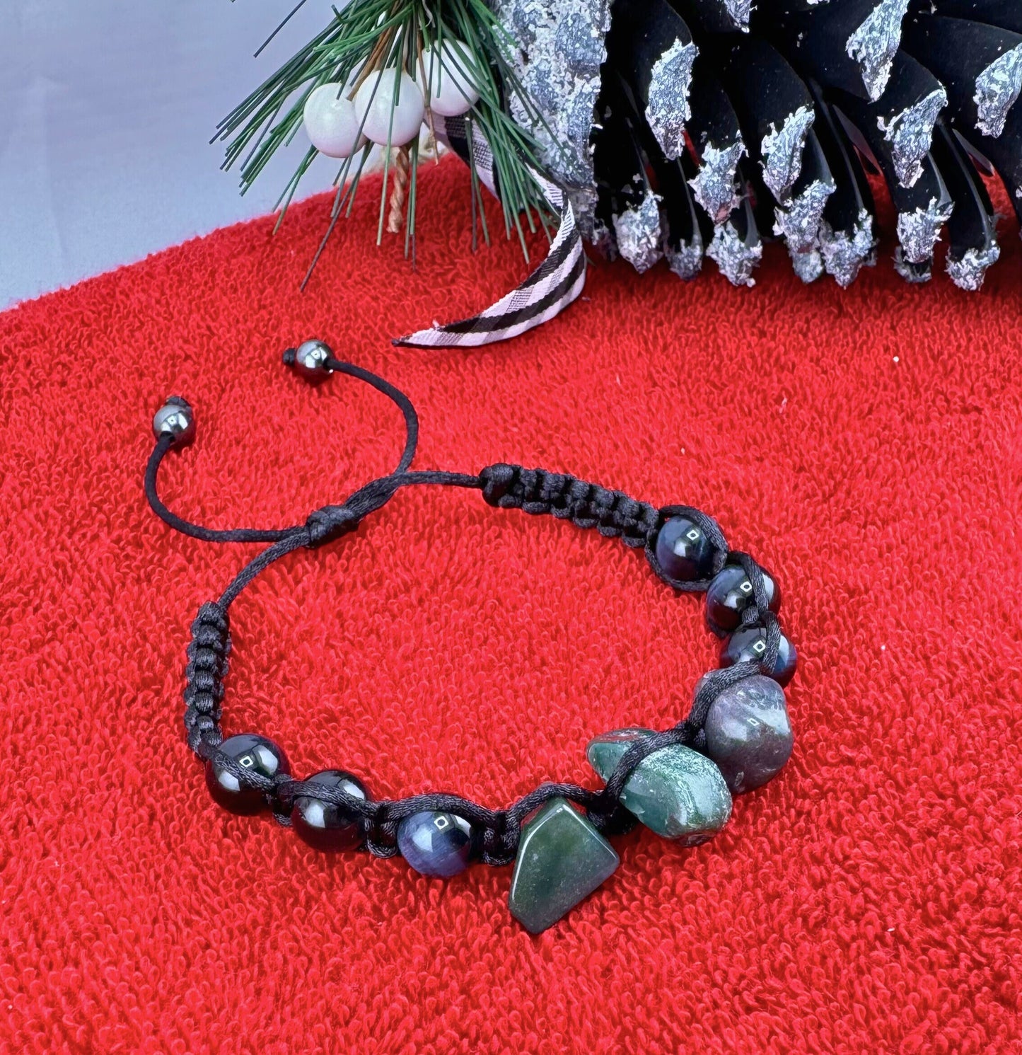 Agate and Rustics Stones Bracelet, Adjustable, Various Colors. Calmness, Communication, and Soothing Energies, Serenity and Relaxation