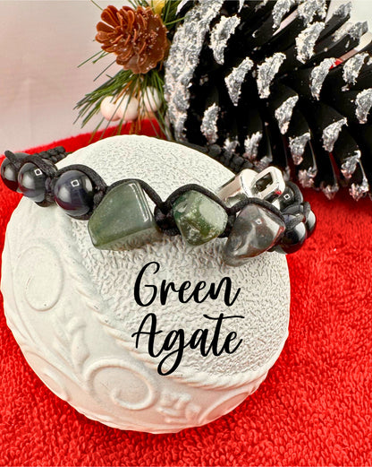 Agate and Rustics Stones Bracelet, Adjustable, Various Colors. Calmness, Communication, and Soothing Energies, Serenity and Relaxation