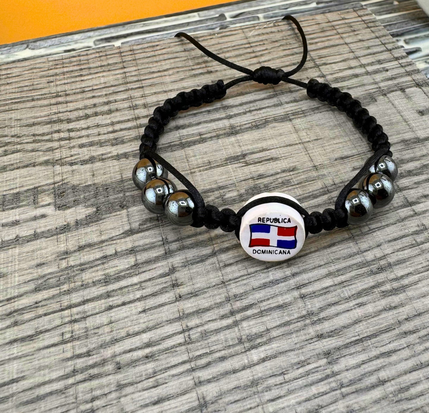 Dominican Republic Flag Bracelet Adjustable Various Colors Dominican Tambora Drum