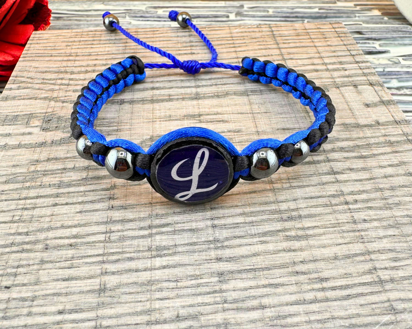 Dominican Republic Baseball (Licey ) Adjustable Bracelet