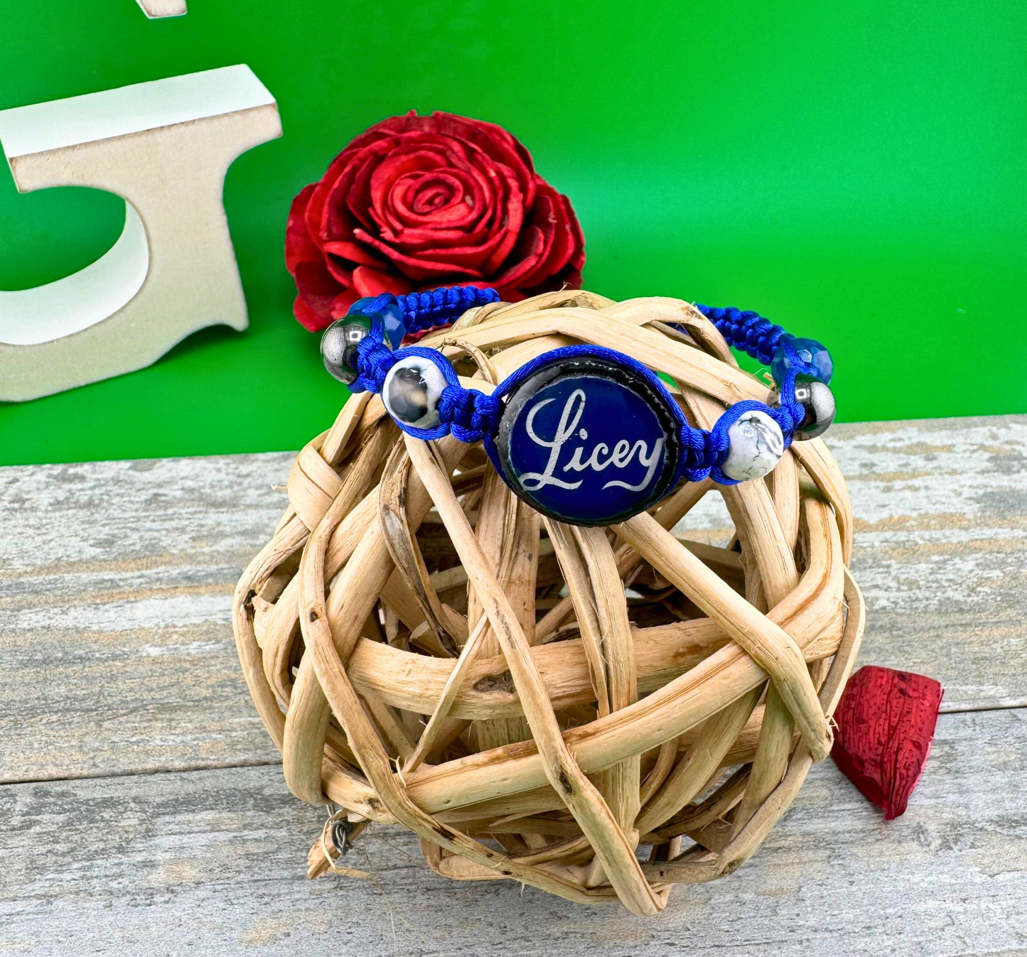 Dominican Republic Baseball (Licey ) Adjustable Bracelet