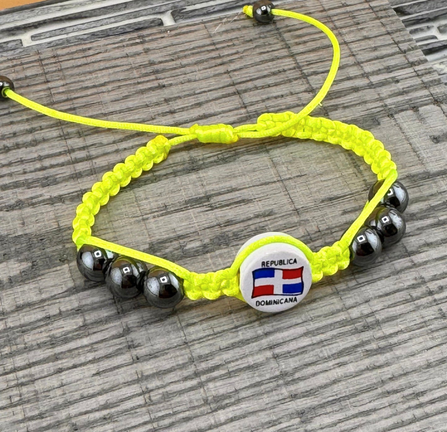 Dominican Republic Flag Bracelet Adjustable Various Colors Dominican Tambora Drum