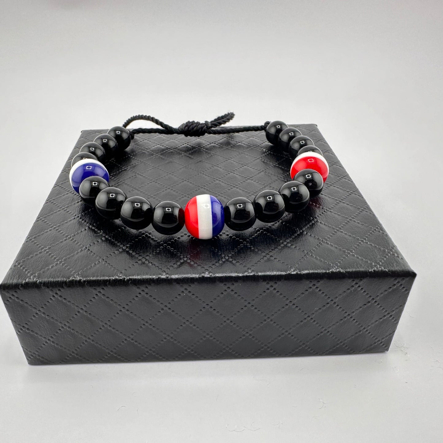 Dominican Flag Colors Bracelet Adjustable