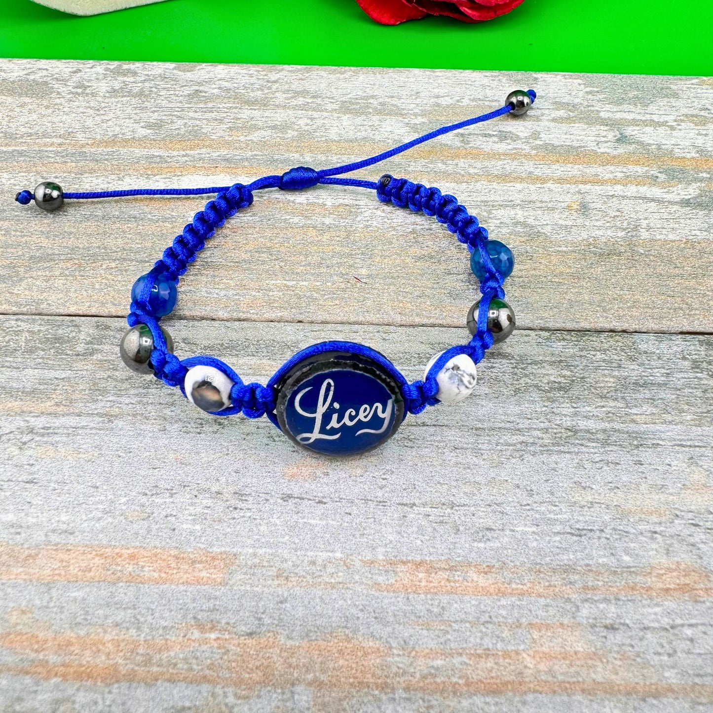 Dominican Republic Baseball (Licey ) Adjustable Bracelet