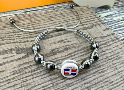 Dominican Republic Flag Bracelet ( Various Colors) Adjustable