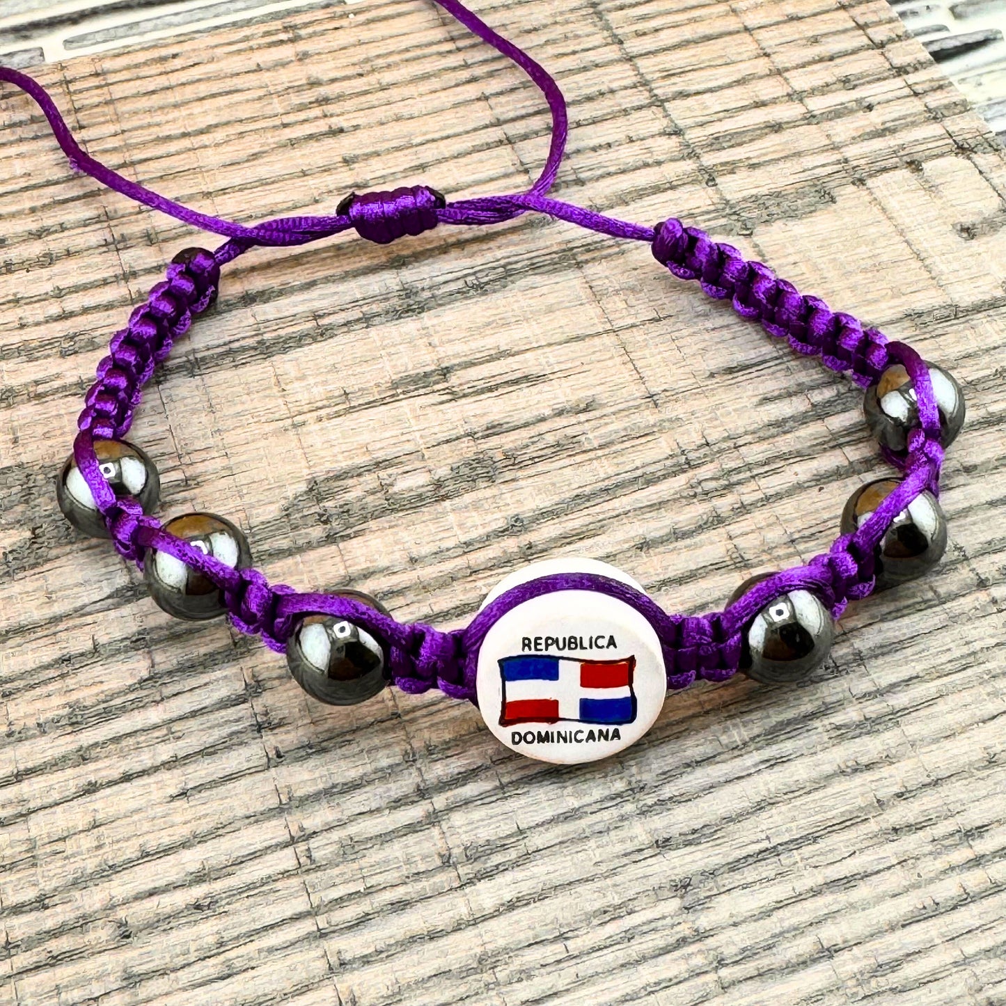 Dominican Republic Flag Bracelet ( Various Colors) Adjustable