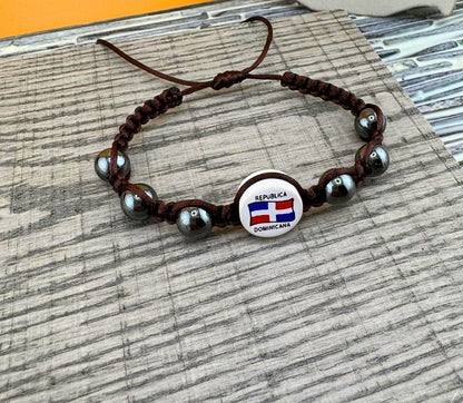 Dominican Republic Flag Bracelet ( Various Colors) Adjustable