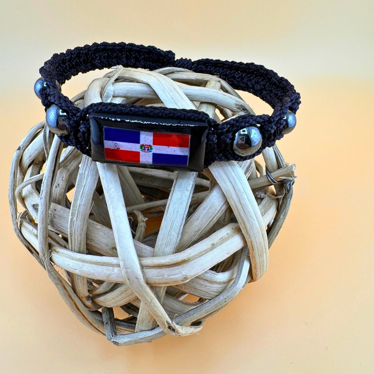 Dominican Flag Bracelet (Braided), Adjustable