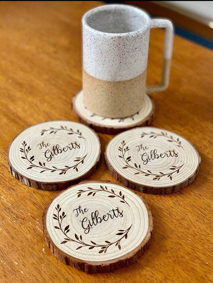 Father's Day Coasters (Wood Coasters) Custom Design