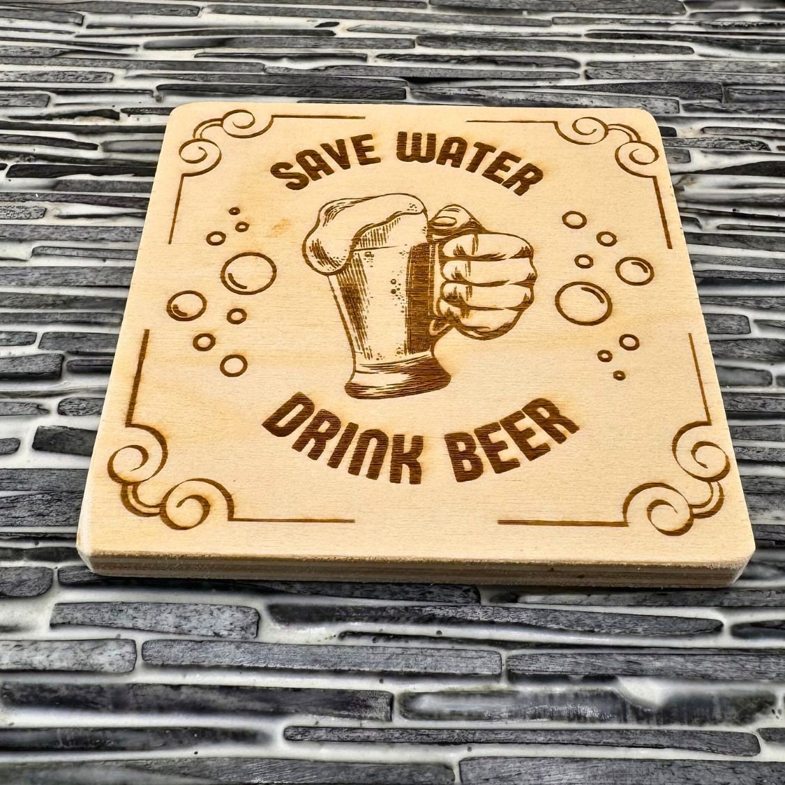 Father's Day Coasters (Wood Coasters) Custom Design