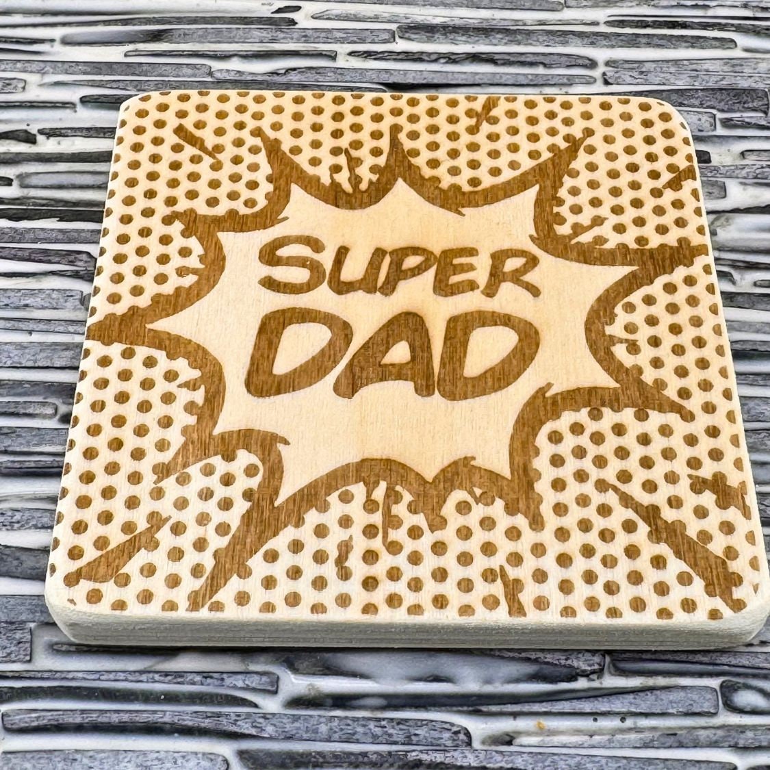 Father's Day Coasters (Wood Coasters) Custom Design